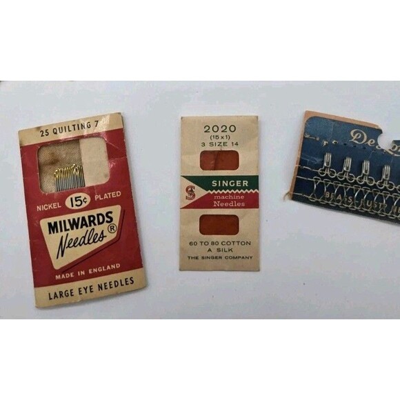 Vintage Sewing Notions Lot 1950s Needles Snap Grip Fastener Hook Eye Loop Singer - Picture 13 of 14